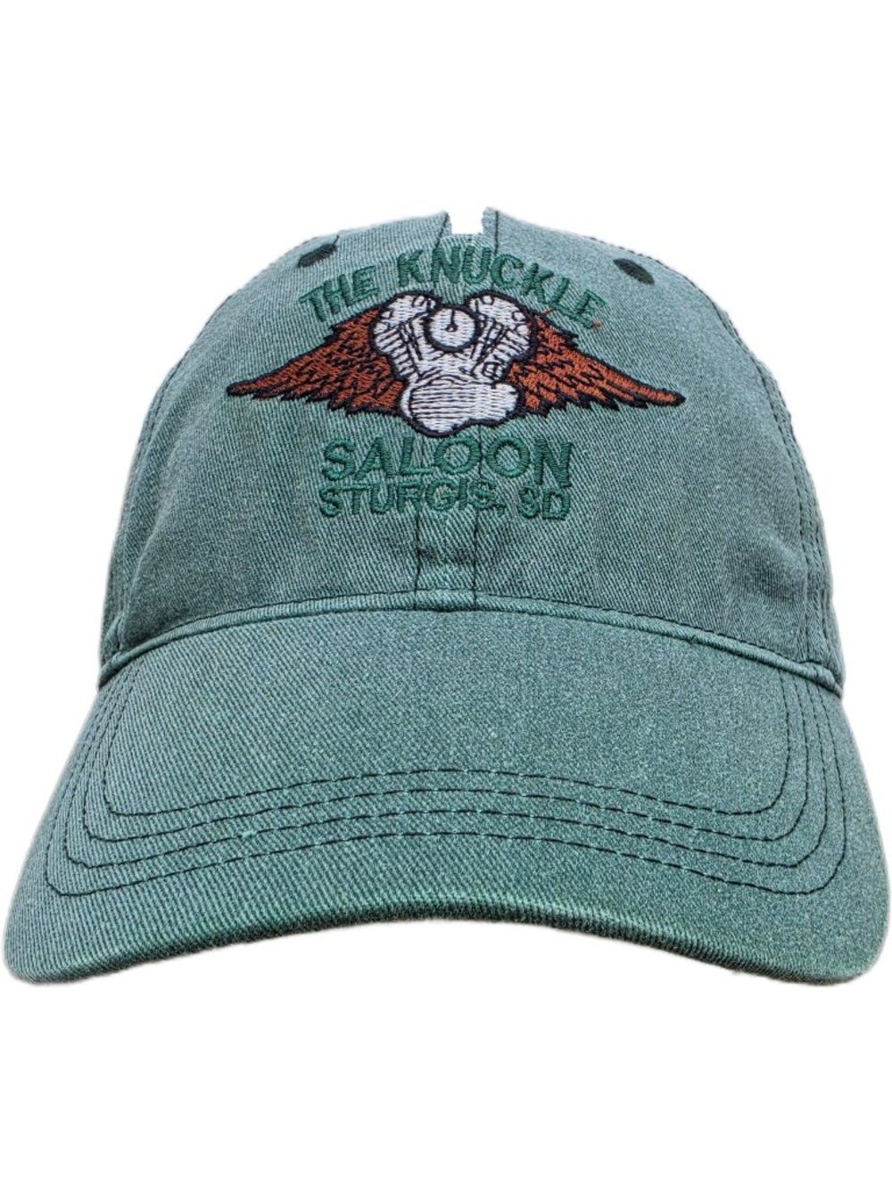 Authentic Pigment Sturgis Hat The Knuckle Saloon Faded Green Cotton Cap